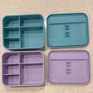 Set of Two Silicone Blue and Purple Bento Boxes
